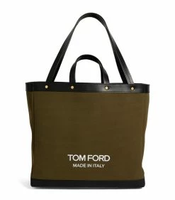 TOM FORD Canvas T Screw Tote Bag C4101 Top Handle Bags