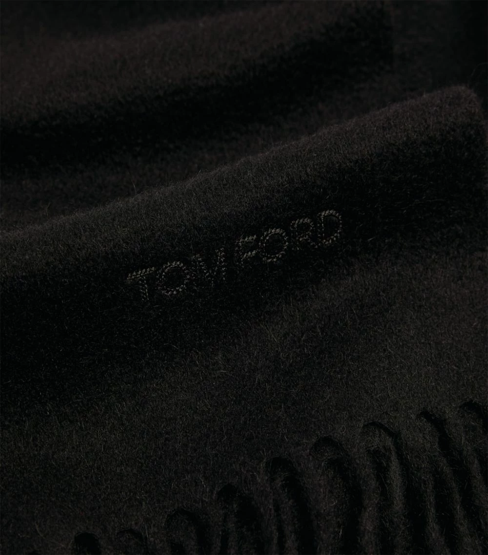 TOM FORD Cashmere Scarf 001 BLK SLD Scarves 3 TOM FORD Cashmere Scarf 001 BLK SLD Scarves - Image 3