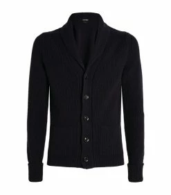 TOM FORD Cashmere Shawl Cardigan 402 DK BLU SLD Cardigans
