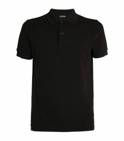 TOM FORD Cotton Polo Shirt 001 BLK SLD Polo Shirts