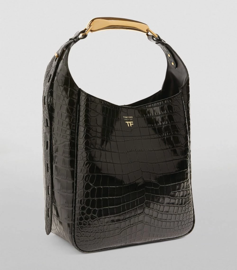 TOM FORD Croc-Embossed Shoulder Bag u9000 Shoulder Bags 3 TOM FORD Croc-Embossed Shoulder Bag u9000 Shoulder Bags - Image 3
