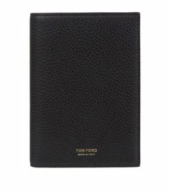 TOM FORD Grained Leather Passport Holder BLK BLK Wallets