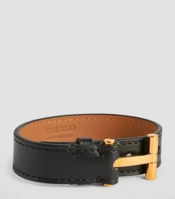 TOM FORD Leather T Bracelet BLG BLACK Jewellery 14 TOM FORD Leather T Bracelet BLG BLACK Jewellery -Tom Ford Store tom ford leather t bracelet 15155754 29210476 1000