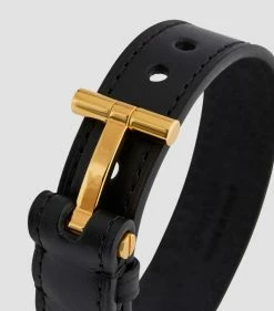 TOM FORD Leather T Bracelet BLG BLACK Jewellery 16 TOM FORD Leather T Bracelet BLG BLACK Jewellery -Tom Ford Store tom ford leather t bracelet 15155754 29210498 1000