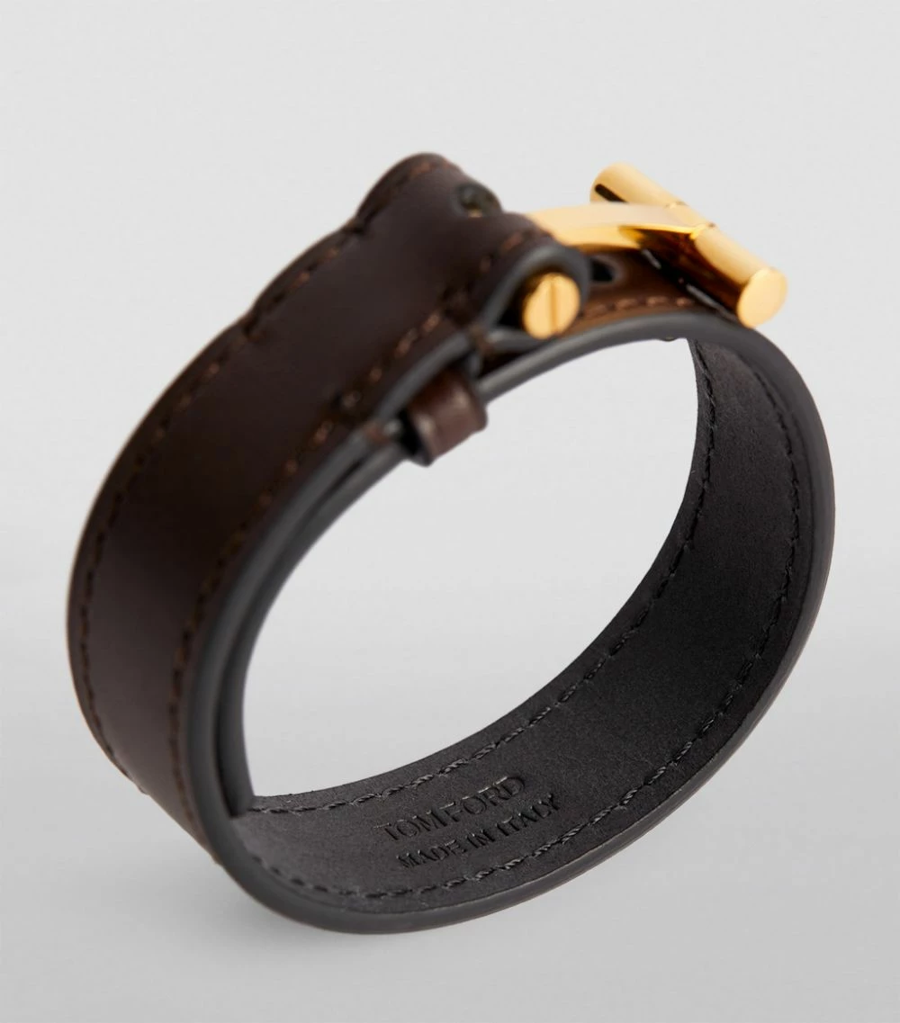 TOM FORD Leather T Bracelet DBG BRWN Jewellery 4 TOM FORD Leather T Bracelet DBG BRWN Jewellery - Image 4