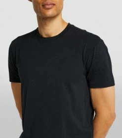 TOM FORD Lyocell-Cotton T-Shirt 001 BLK SLD Plain T-Shirts -Tom Ford Store tom ford lyocell cotton t shirt 17532638 37180241 1000