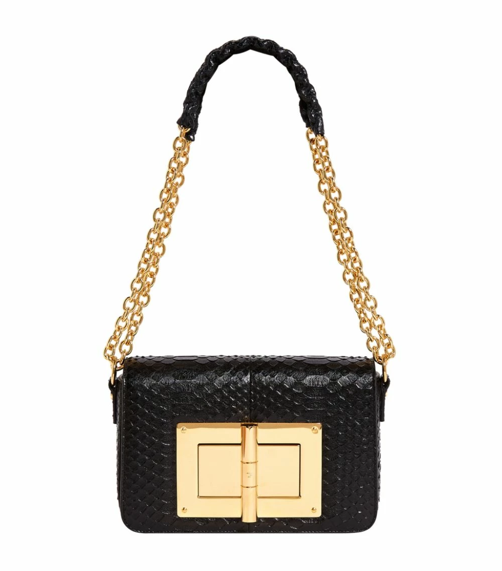 TOM FORD Medium Python Natalia Shoulder Bag BLK Top Handle Bags 1 TOM FORD Medium Python Natalia Shoulder Bag BLK Top Handle Bags