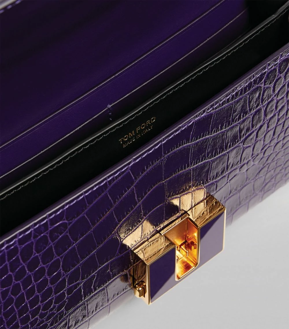 TOM FORD Mini Croc-Embossed Leather T Clasp Bag U6039 Mini Bags 6 TOM FORD Mini Croc-Embossed Leather T Clasp Bag U6039 Mini Bags - Image 6