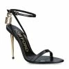 TOM FORD PADLOCK SANDAL 105 BLACK Heel Sandals
