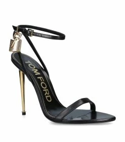 TOM FORD PADLOCK SANDAL 105 BLACK Heel Sandals