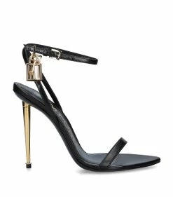 TOM FORD PADLOCK SANDAL 105 BLACK Heel Sandals -Tom Ford Store tom ford padlock sandal 105 16550028 32055976 1000