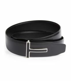 TOM FORD Polished Enamel and Leather Belt U9000BLACK Belts