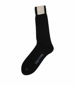 TOM FORD Ribbed Cashmere Socks 001 BLK SLD