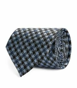 TOM FORD Silk Houndstooth Tie 436 BR BLU CK Neckties