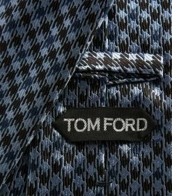 TOM FORD Silk Houndstooth Tie 436 BR BLU CK Neckties -Tom Ford Store tom ford silk houndstooth tie 17532613 37109085 1000