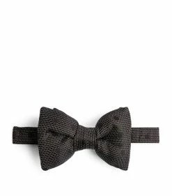TOM FORD Silk Jacquard Bow Tie 008 BLK FAN Bow Ties