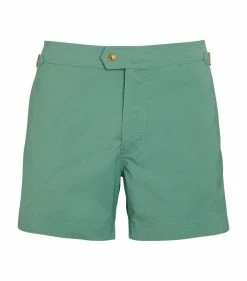 TOM FORD Technical Swim Shorts with Buckle 332 LT GRN SLD Swimwear