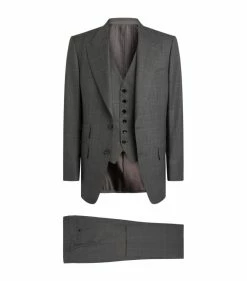 TOM FORD Windsor Check 3-Piece Suit 911R85 GREY POW 3 Piece Suits